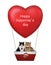 Cats in a red heart balloon 2