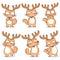 Cats in reindeer costume character design