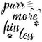 Cats rule the world, black and white vector graphics, English phrases,phrase illustrations of Cat claw design