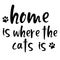 Cats rule the world, black and white vector graphics, English phrases,phrase illustrations of Cat claw design