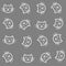 Cats seamless pattern. Cute calm cats cartoon.