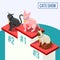 Cats Show Isometric Composition