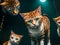 Cats staring at the viewer. Generated by AI.