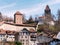 The Cats Tower and the Red Tower in Fribourg, Switzerland.