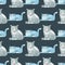 Cats vector illustration cute animal seamless pattern funny decorative kitty characters feline domestic trendy pet