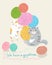 Cats and yarn ballsl vector illustration