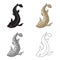 Catshark icon in cartoon style on white background. Sea animals symbol stock vector illustration.