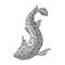 Catshark icon in monochrome style isolated on white background. Sea animals symbol stock vector illustration.