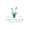 Cattail grass logo design vector illustration