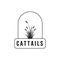 cattails logo design minimalist vintage line