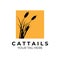 cattails logo vintage vector illustration design
