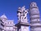 Cattedrale di Pisa, Statue of Three Angels and Leaning Tower of Pisa