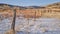 Cattle barbed wire fence in  Colorado foothills