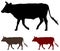 Cattle or cow silhouette - farm or wild animal