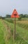 Cattle crossing sign