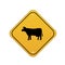 Cattle crossing sign. Vector illustration decorative design