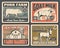 Cattle farm meat and milk market products posters