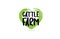 cattle farm text word with green love heart shape icon