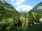 Cattle farms and traditional architecture in the Saminatal alpine valley and in the Liechtenstein Alps mountain range - Steg