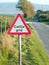 Cattle grid sign in northern England