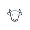 Cattle icon, cow head, cattle farm linear sign