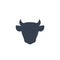 Cattle icon, cow head front view, cattle farm logo