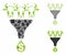 Cattle profit funnel Composition Icon of Joggly Pieces