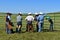 Cattle roundup and branding on a ranch