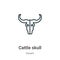 Cattle skull outline vector icon. Thin line black cattle skull icon, flat vector simple element illustration from editable wild