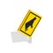 Cattle traffic warning icon, isometric 3d style