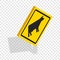 Cattle traffic warning isometric icon