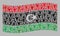 Cattle Waving Libya Flag - Collage with Cow Icons