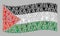 Cattle Waving Palestine Flag - Collage with Bull Head Symbols
