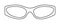 Catty Racer frame glasses fashion accessory illustration. Sunglass front view for Men, women, unisex silhouette style