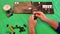 Caucasian adult male hands speed build LEGO in timelapse