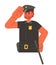 Caucasian bearded police officer male 2D cartoon character