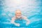 Caucasian healthy elder swimming at the swimming pool for relax in summer holiday activity
