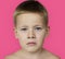 Caucasian Little Boy Frowning Bare Chested Concept