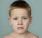 Caucasian Little Boy Frowning Bare Chested Concept