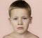 Caucasian Little Boy Frowning Chested