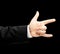 Caucasian male hand in a business suit isolated