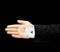 Caucasian male hand in a business suit isolated