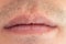 Caucasian male short unshaven facial hair stubble macro close up shot unrecognizable face