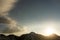 Caucasian mountains and clouds. landscape. blue sky. glacier