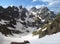 Caucasian mountains in Georgia snow and rocks landscape