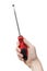 Caucasians man\'s hand holds screwdriver. Maintenance concept