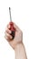 Caucasians man\'s hand holds screwdriver. Maintenance concept