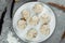 Caucasuan cuisine - Khinkali with meat on a white plate