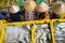 Caught fishes sorting to baskets by Vietnamese women workers in Tac Cau fishing port, Me Kong delta province of Kien Giang, south