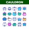 Cauldron Collection Elements Icons Set Vector